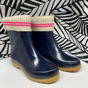 Juicy Couture Blue Rubber Rain Boot's with sock top